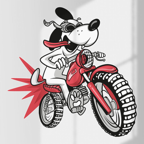 Sticker Chien Motard