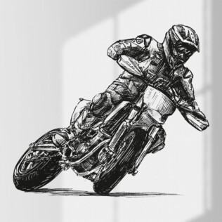 Sticker Motard Dessin