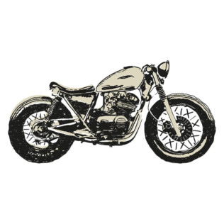 Sticker Moto Dessin Noir Et Beige