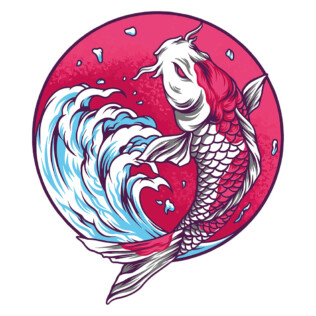 Sticker Poisson Carpe Koi