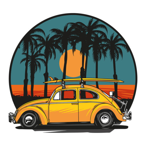 Sticker Voiture Surf