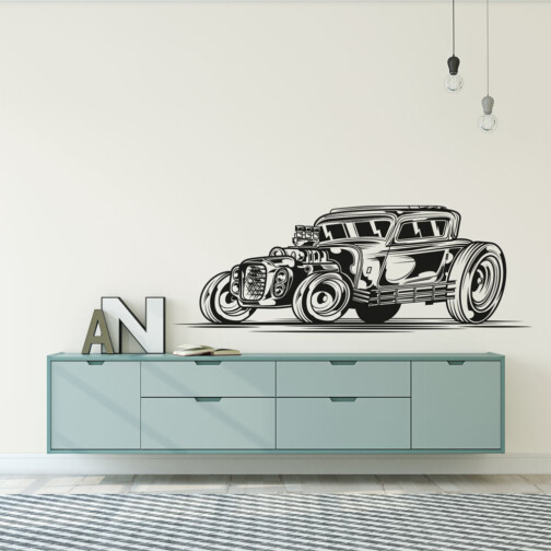 Sticker Voiture Vintage Doodle