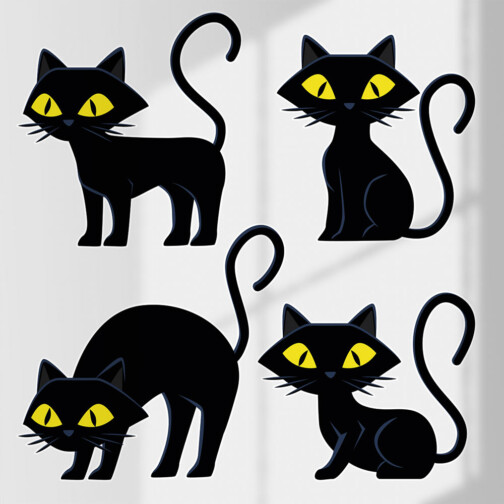 Stickers Chatons Noir