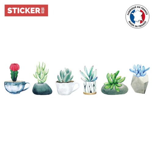 Stickers Cactus Aquarelles Dessin