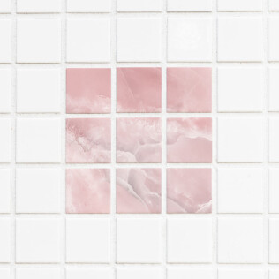 Stickers Carrelage Marbre Rose Poudré