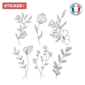Stickers Fleurs Line Art