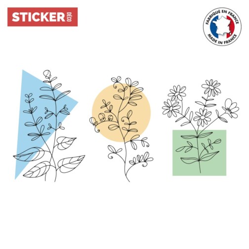 Stickers Fleurs Minimalistes Dessin