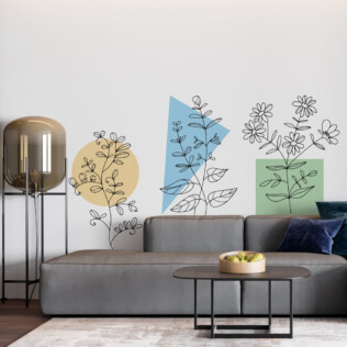 Stickers Fleurs Minimalistes Dessin