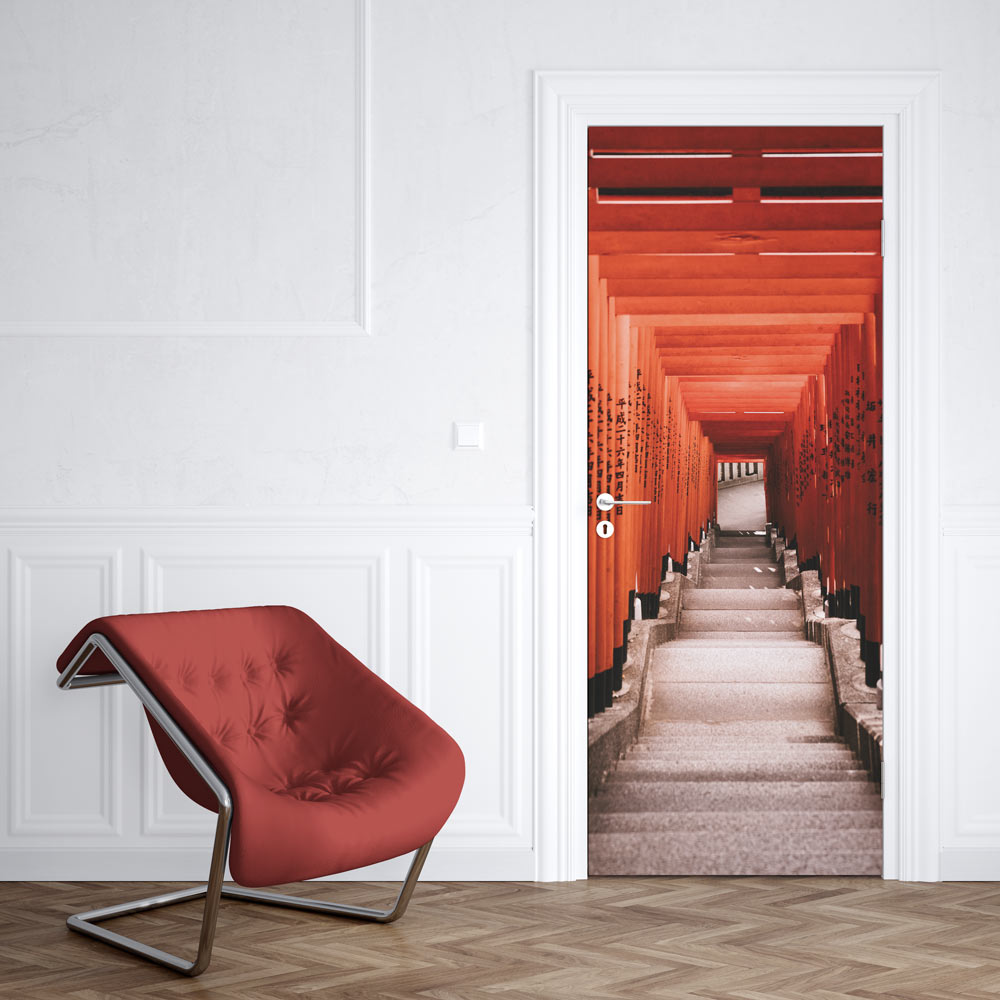 Sticker Déco Porte Fontaine Orientale - 83x204 Cm, Autocollant Haute Qualité Pour Intérieur (Fabriqué En France)