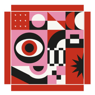 Sticker Ikea Lack Bauhaus Rouge