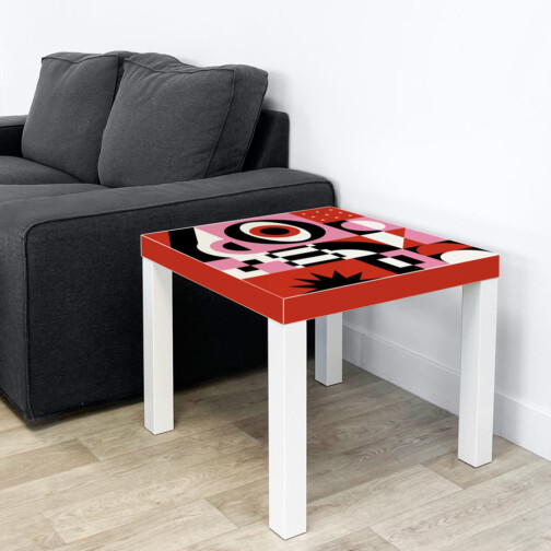 Sticker Ikea Lack Bauhaus Rouge