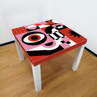 Sticker Ikea Lack Bauhaus Rouge