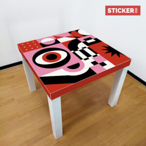 Sticker Ikea Lack Bauhaus Rouge