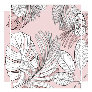Sticker Ikea Lack Feuilles Roses