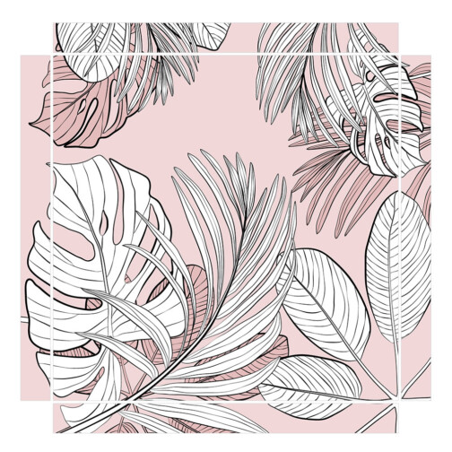 Sticker Ikea Lack Feuilles Roses