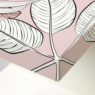 Sticker Ikea Lack Feuilles Roses