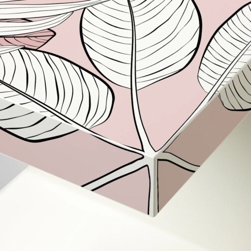 Sticker Ikea Lack Feuilles Roses