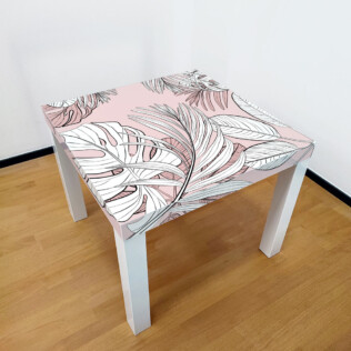 Sticker Ikea Lack Feuilles Roses