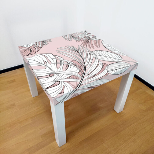 Sticker Ikea Lack Feuilles Roses