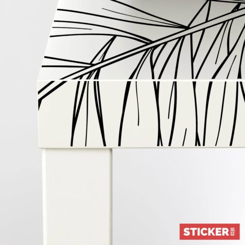 Sticker Ikea Lack Feuilles Tropicales