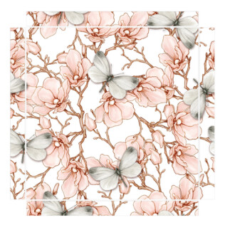 Sticker Ikea Lack Fleurs Et Papillons 55x55cm