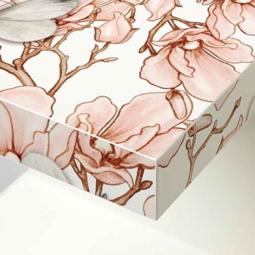 Sticker Ikea Lack Fleurs Et Papillons 55x55cm