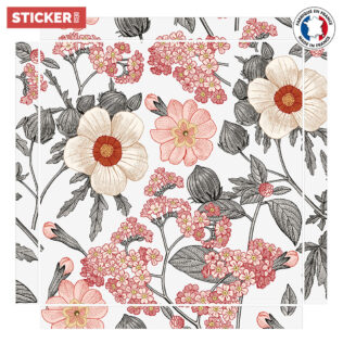 Sticker Ikea Lack Fleur Gravure