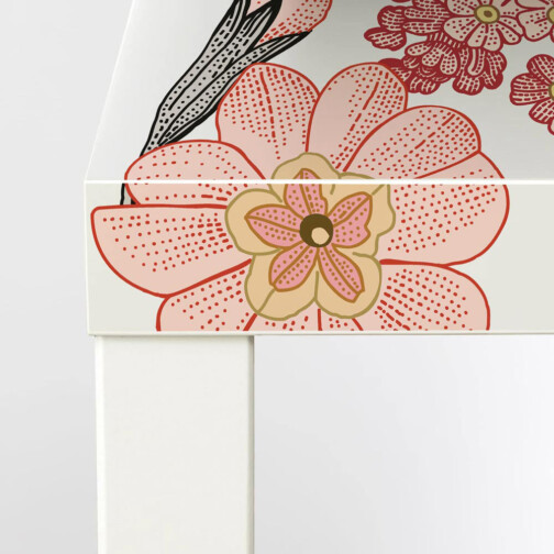 Sticker Ikea Lack Fleur Gravure