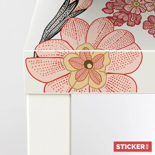 Sticker Ikea Lack Fleur Gravure