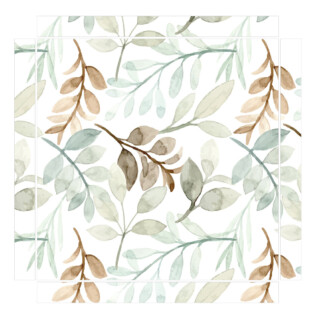 Sticker Ikea Lack Feuilles Aquarelle