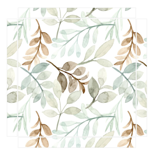 Sticker Ikea Lack Feuilles Aquarelle