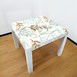 Sticker Ikea Lack Feuilles Aquarelle