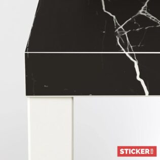 Sticker Ikea Lack Marbre Noir Électrique