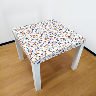 Sticker Ikea Lack Terrazzo Orange Et Bleu