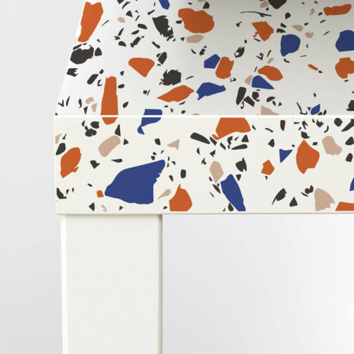 Sticker Ikea Lack Terrazzo Orange Et Bleu