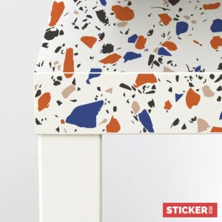 Sticker Ikea Lack Terrazzo Orange Et Bleu