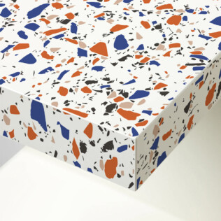 Sticker Ikea Lack Terrazzo Orange Et Bleu