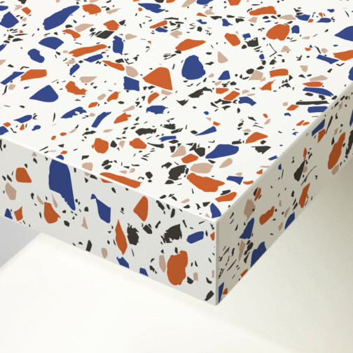 Sticker Ikea Lack Terrazzo Orange Et Bleu