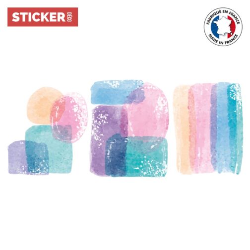 Stickers Formes Déco Aquarelle Pastel
