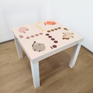 Sticker Ikea Lack Jeu De Petits Chevaux Chat