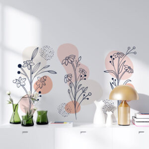 Stickers Formes Fleurs Minimalistes