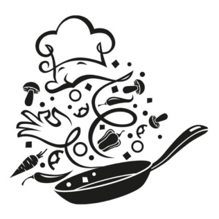 Sticker Chef Cuisinier Abstrait