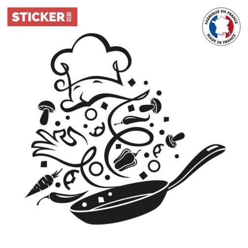Sticker Chef Cuisinier Abstrait