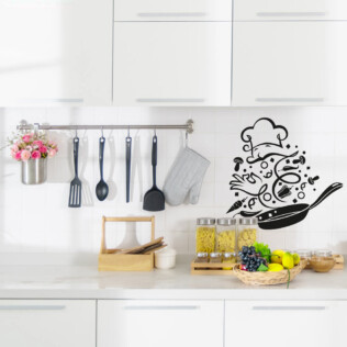 Sticker Chef Cuisinier Abstrait
