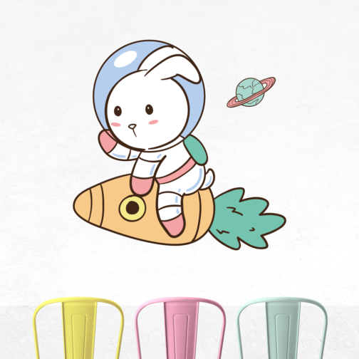 Sticker Lapin Cosmonaute