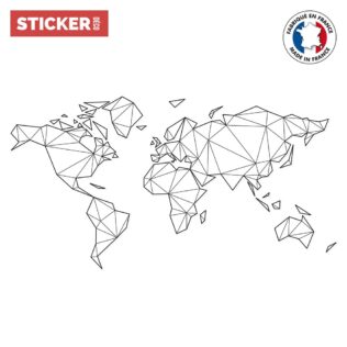 Sticker Map Monde Géométrique