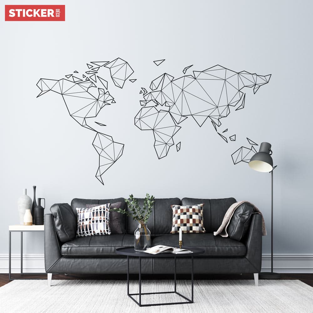 Sticker carte du monde - Stickers muraux design originaux pas cher