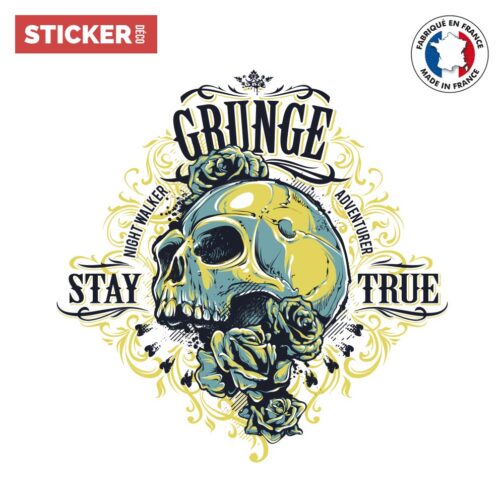 Stickers Tête De Mort Grunge