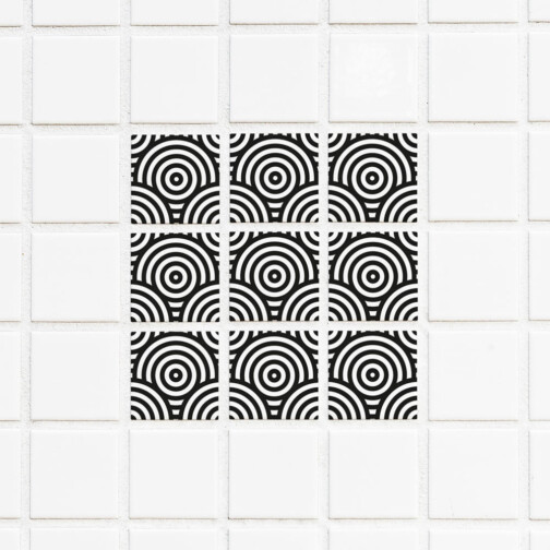Stickers Carrelage Rond Monochrome