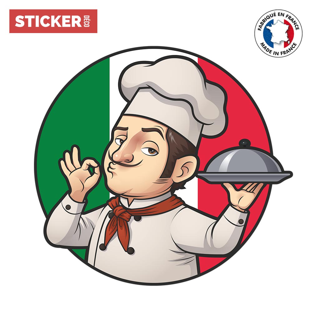 Stickers Cuisine Chef Dessin - Autocollant muraux et deco